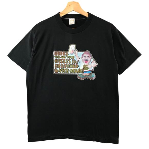 Vintage 70s Here to Kisses i have snatched and Vice Versa t shirt size L - Picture 1 of 8